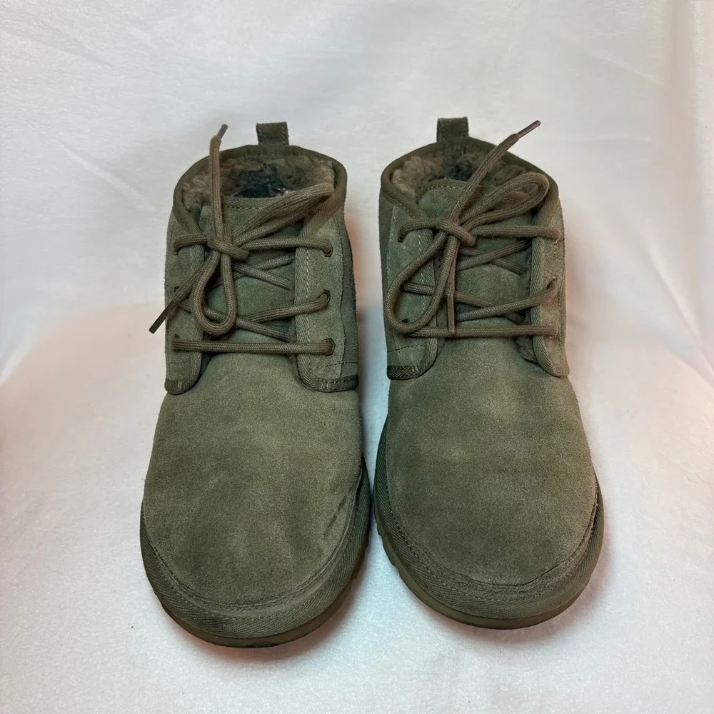 UGG Neumel Burnt Olive Green Suede Lace Up Chukka Boots 1094269 Womens 10